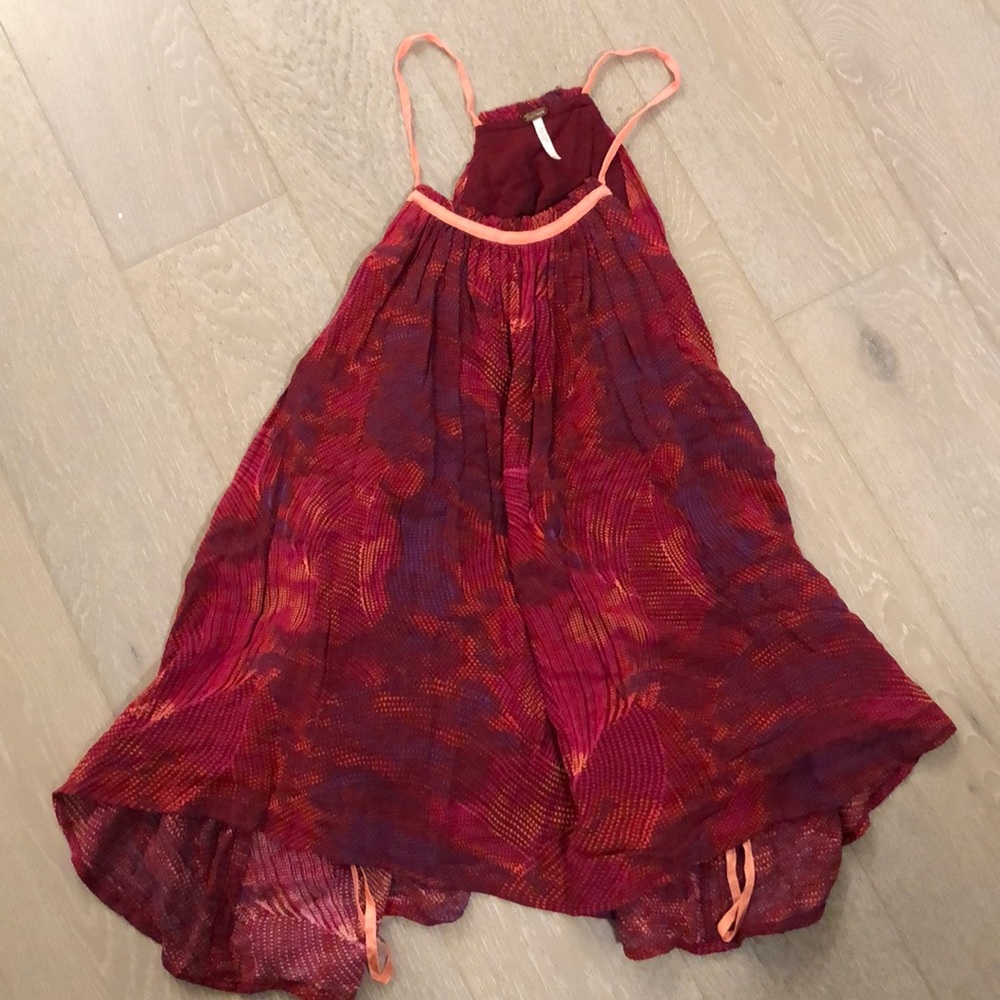 Free People printed lace up sides swing tank top
